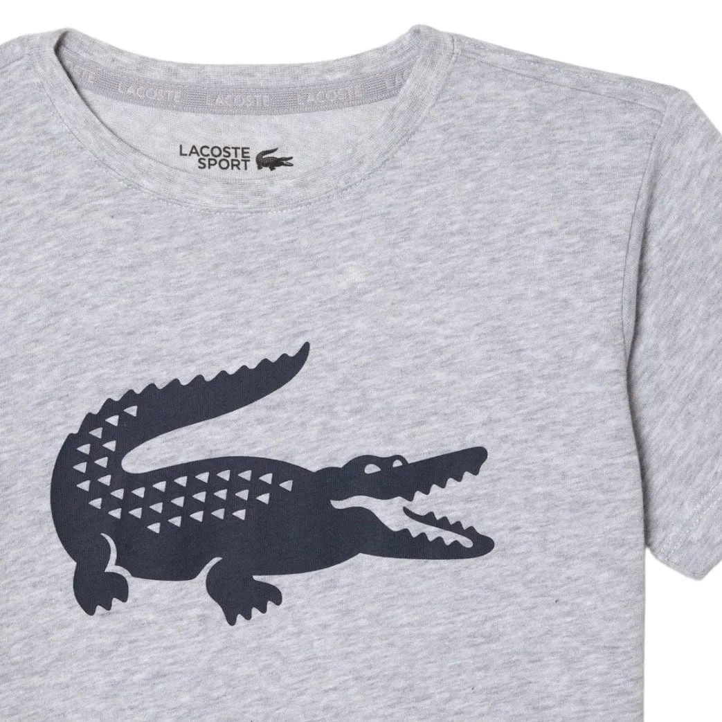 Kids Lacoste Sport Oversized Croc T Shirt (Grey Chine/Navy Blue) TJ2910-51