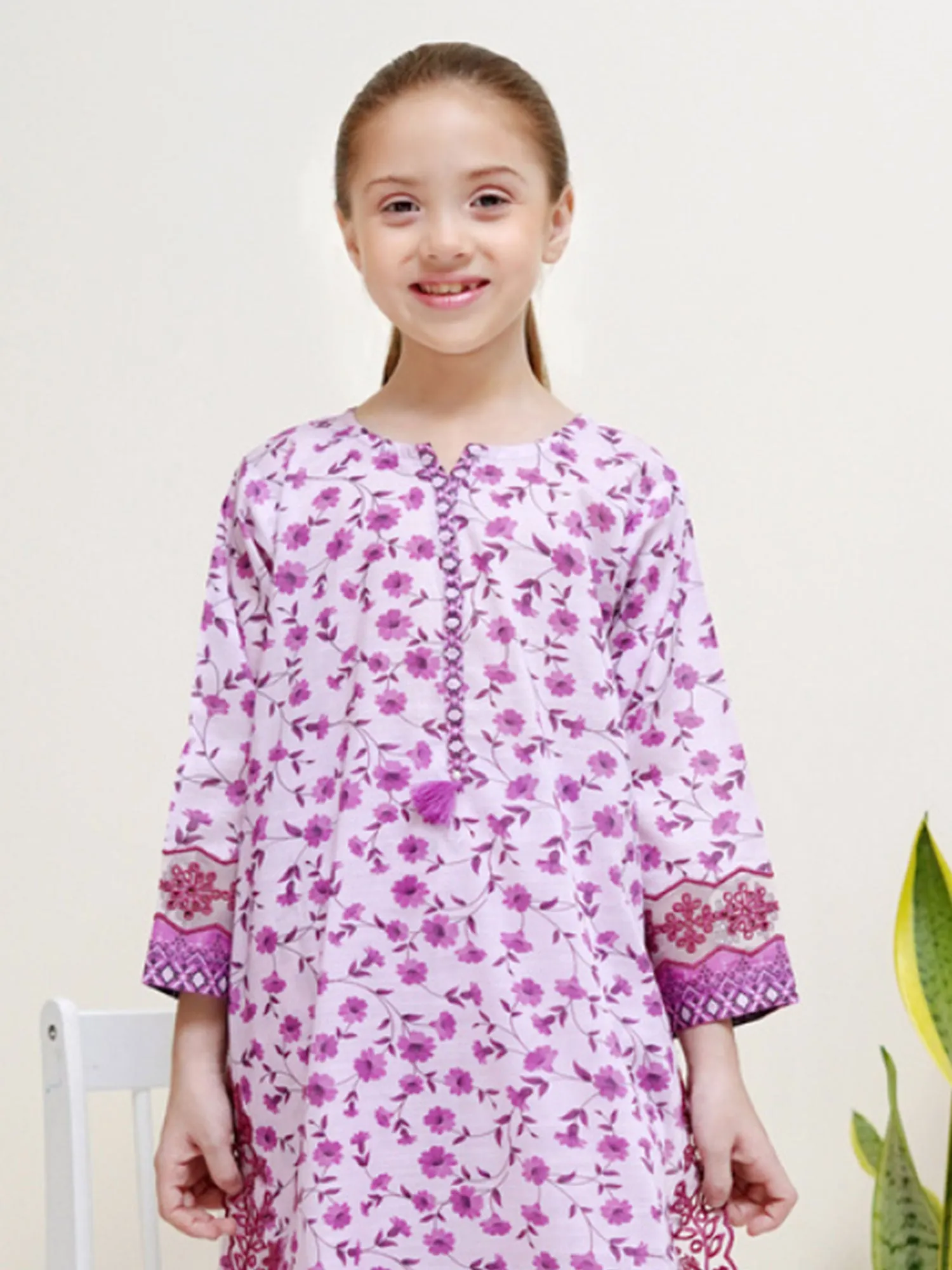 Kids Lilac Coords Embroidered Lawn 2-Piece Suit