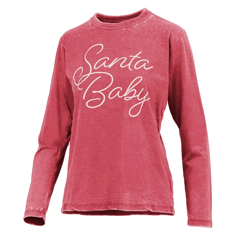 Long Sleeve Vintage Santa Baby Top