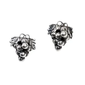 Mexican Sterling Grape Screw Back Earrings