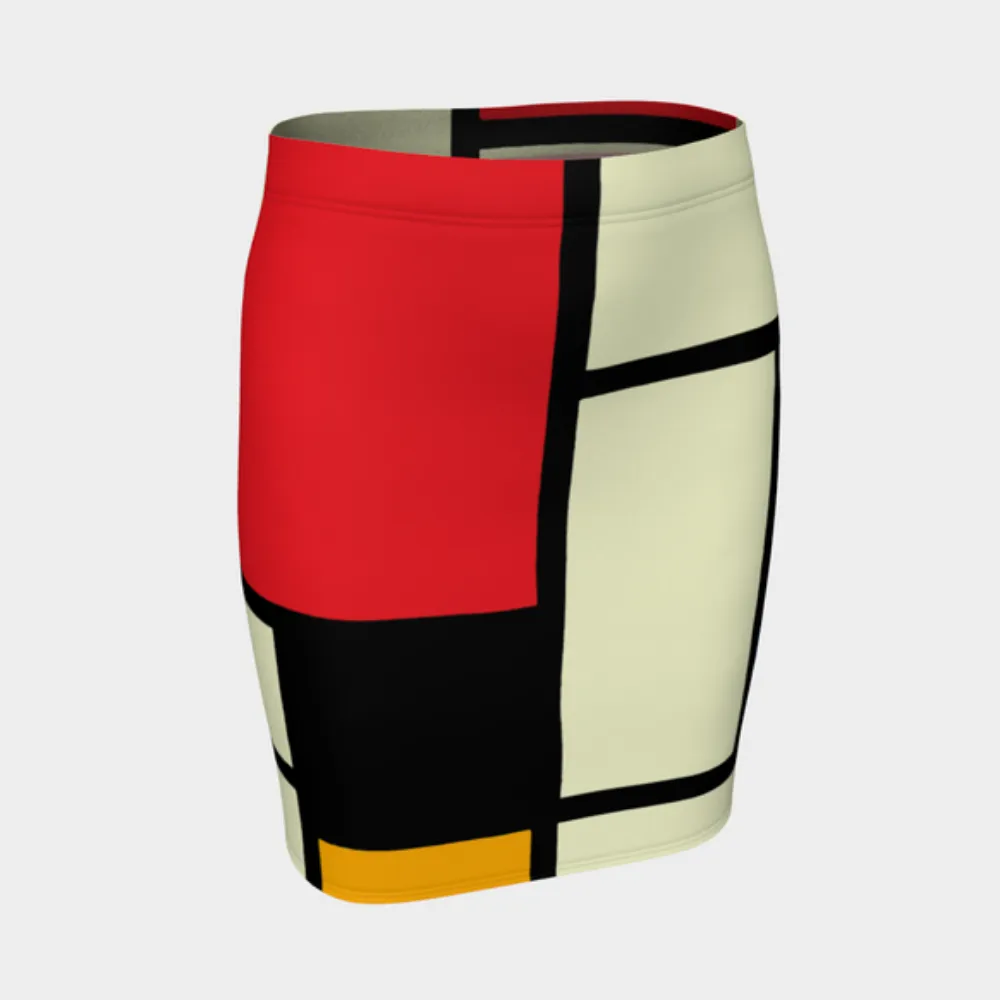 Mondrian Fitted Skirt