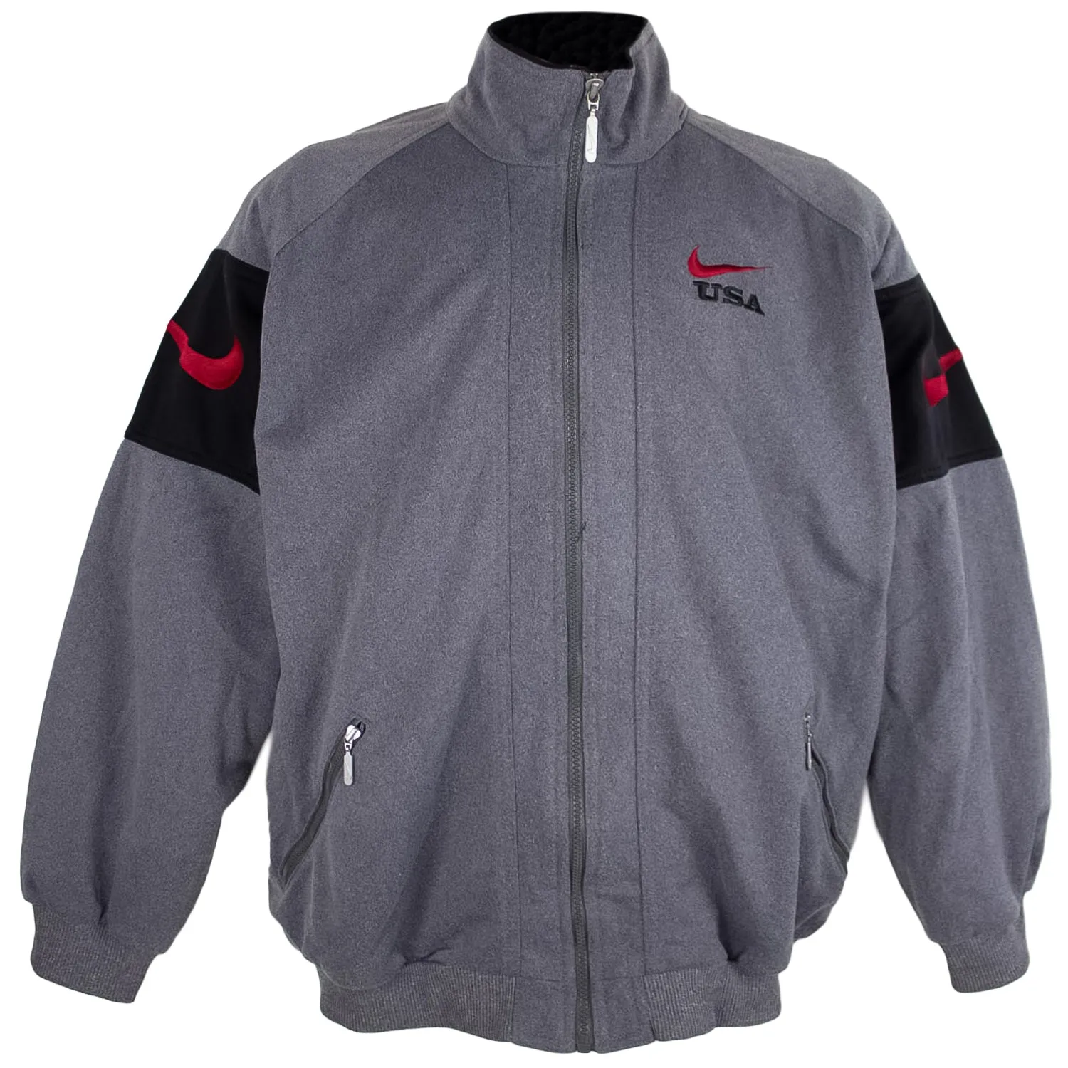 Nike 90s Embroidered Swoosh Logo Spellout Trackjacket (M)