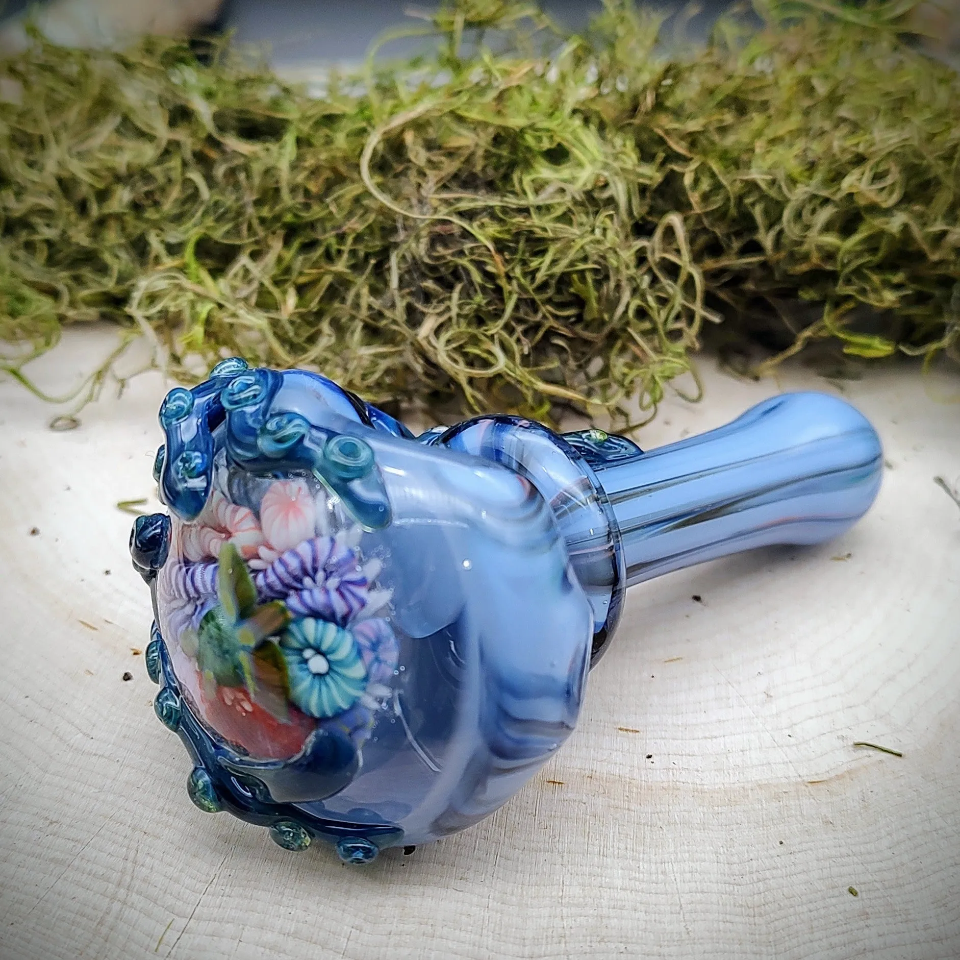 Octopus Seascape Marbled Hand Pipe (Ready to Ship)