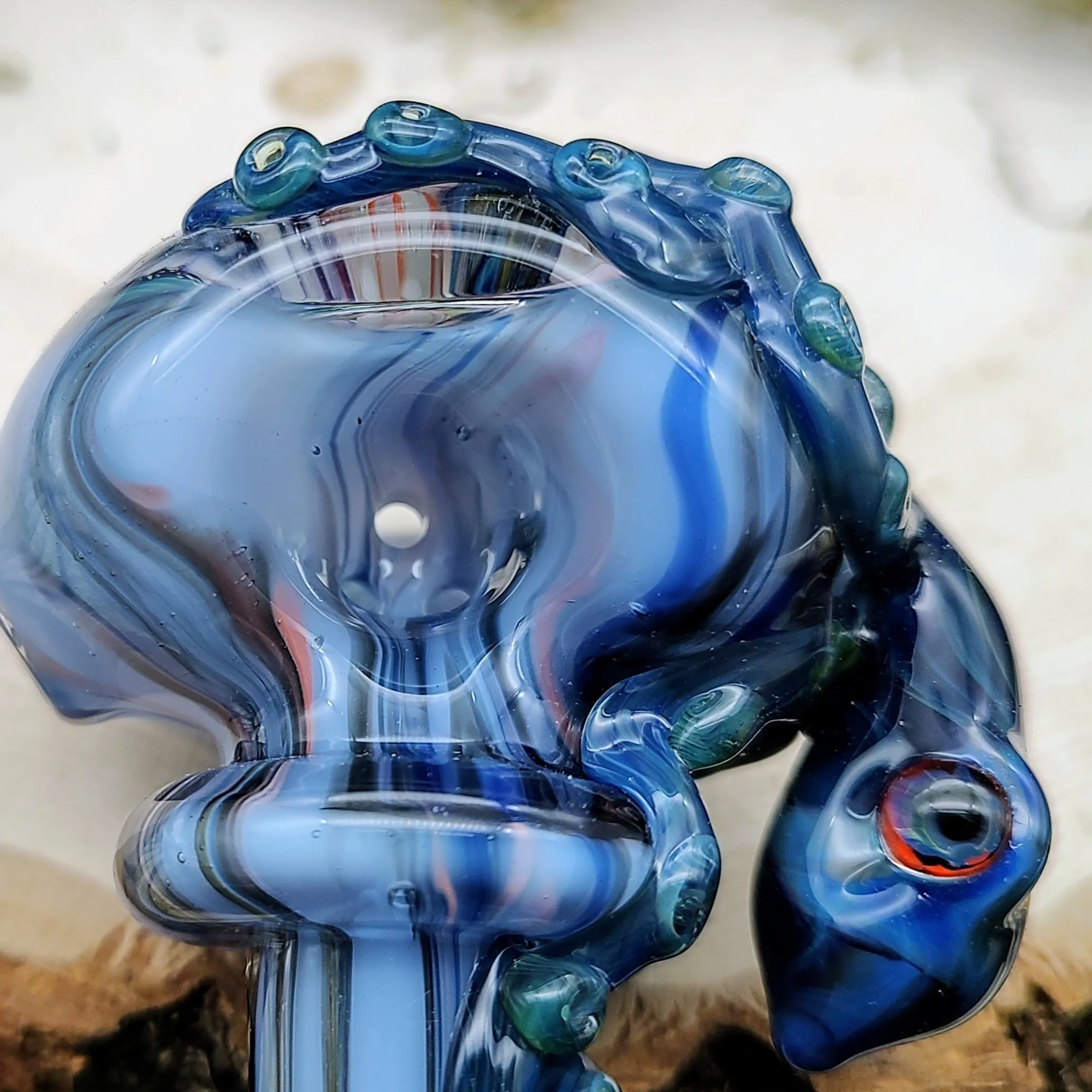 Octopus Seascape Marbled Hand Pipe (Ready to Ship)