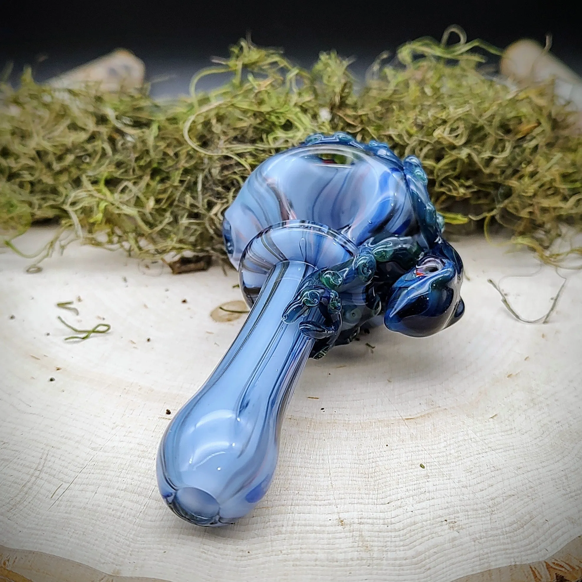 Octopus Seascape Marbled Hand Pipe (Ready to Ship)