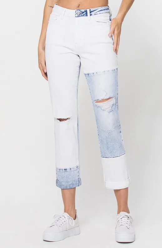 Outrageous Boyfriend Colorblock Jeans - Final Sale 50% off