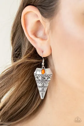 Paparazzi Earring ~ Jurassic Journey - Orange