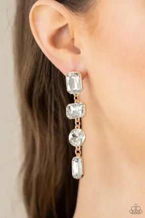 Paparazzi Earrings ~ Cosmic Heiress - Gold