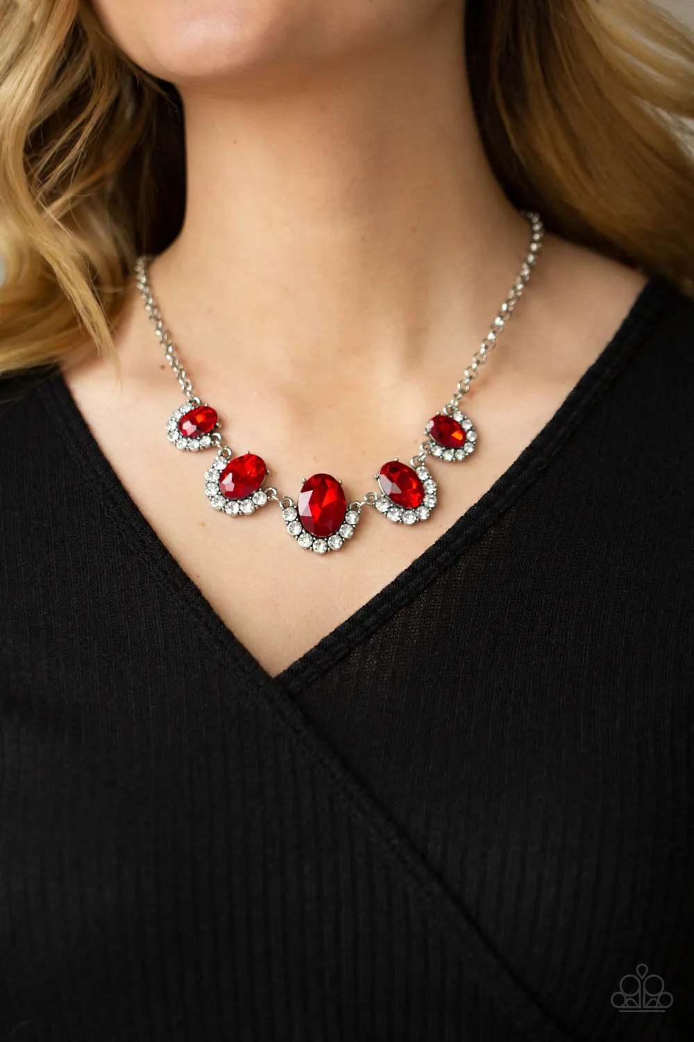 Paparazzi Necklace ~ The Queen Demands It - Red