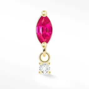 Pink Sapphire Flat Back Earring Movement 14k Yellow