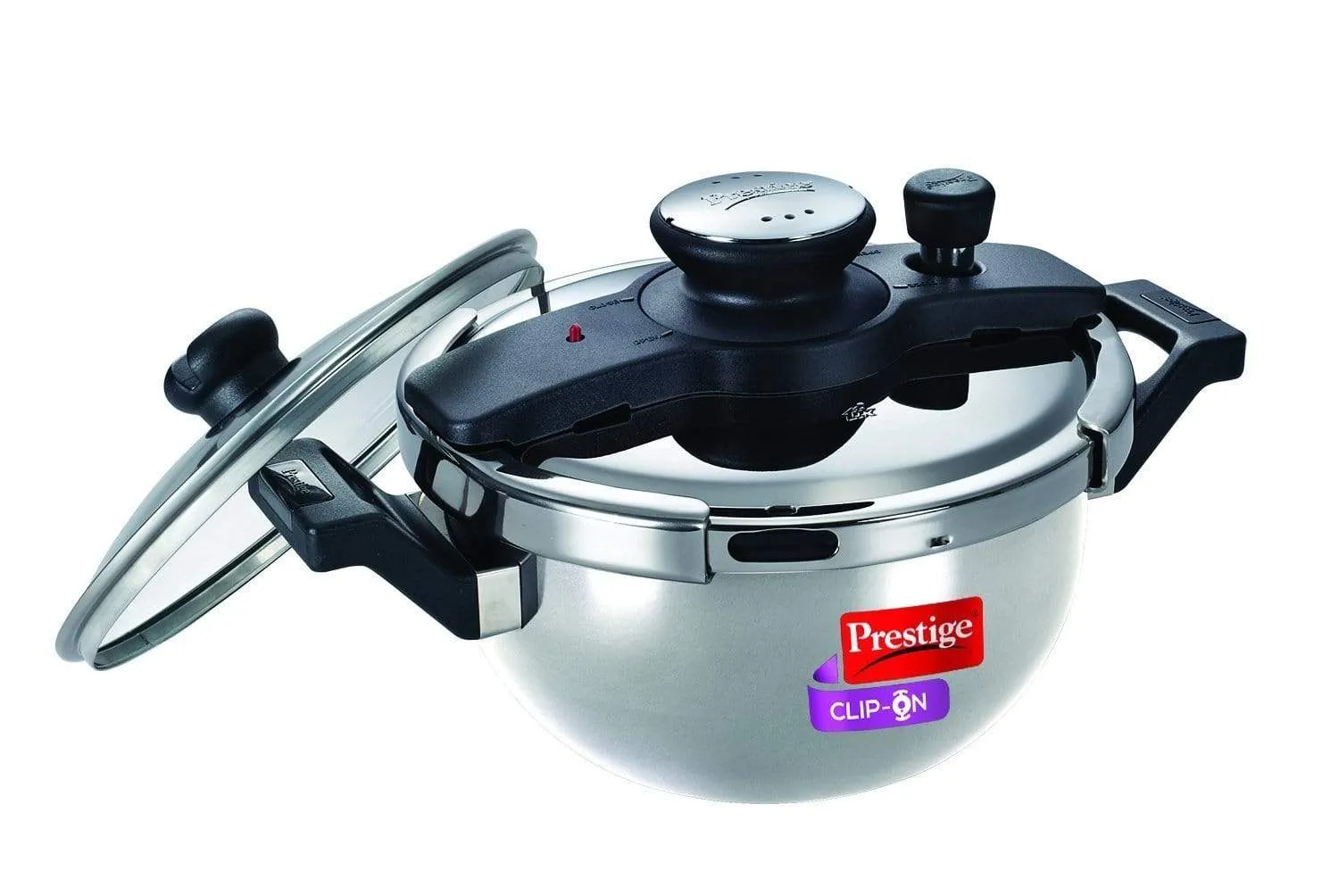 Prestige Clip On Stainless Steel Pressure Cooker with Glass Lid