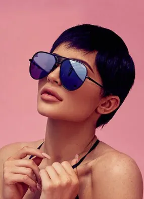 Quay x Kylie Iconic Aviator Black Sunglasses