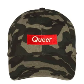 Queer Camo Twill Dad Hat supporting The Trevor Project