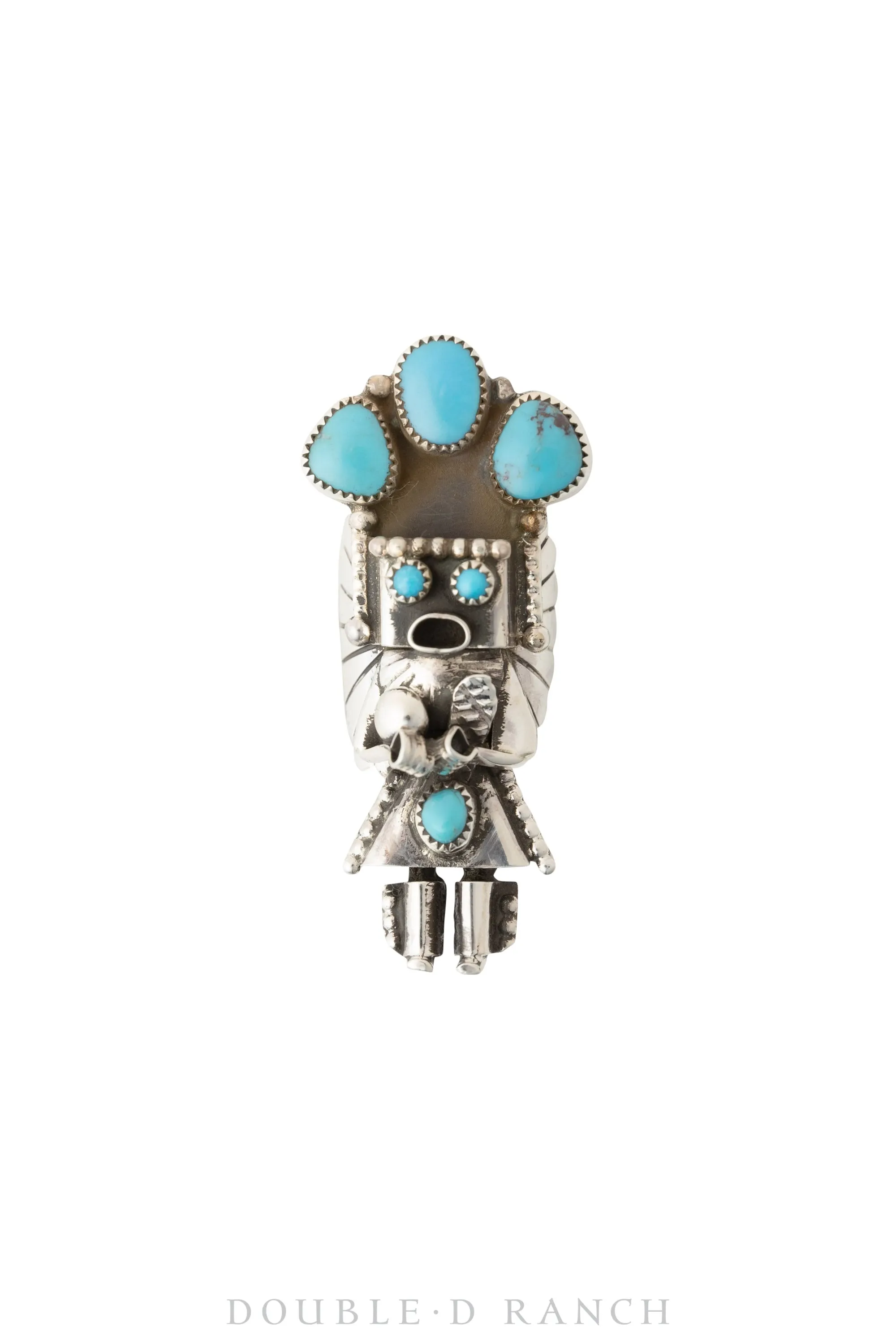 Ring, Novelty, Turquoise, Kachina, Hallmark, Vintage, 1180