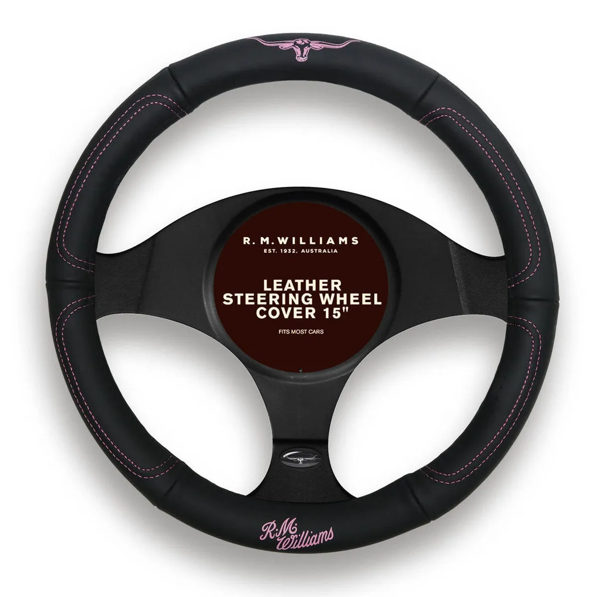 R.M.Williams 15 Steering Wheel Cover- Pink