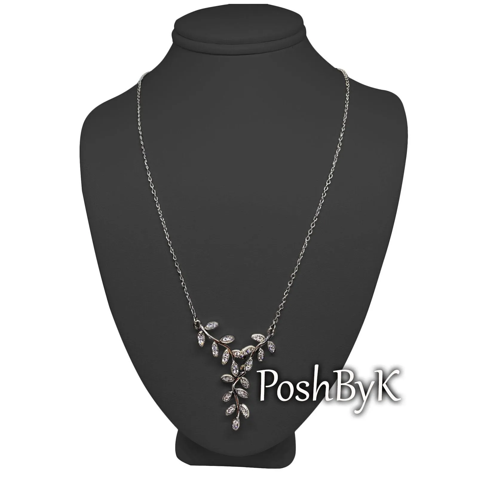 Sparkling Leaves Necklace 590414CZ-45