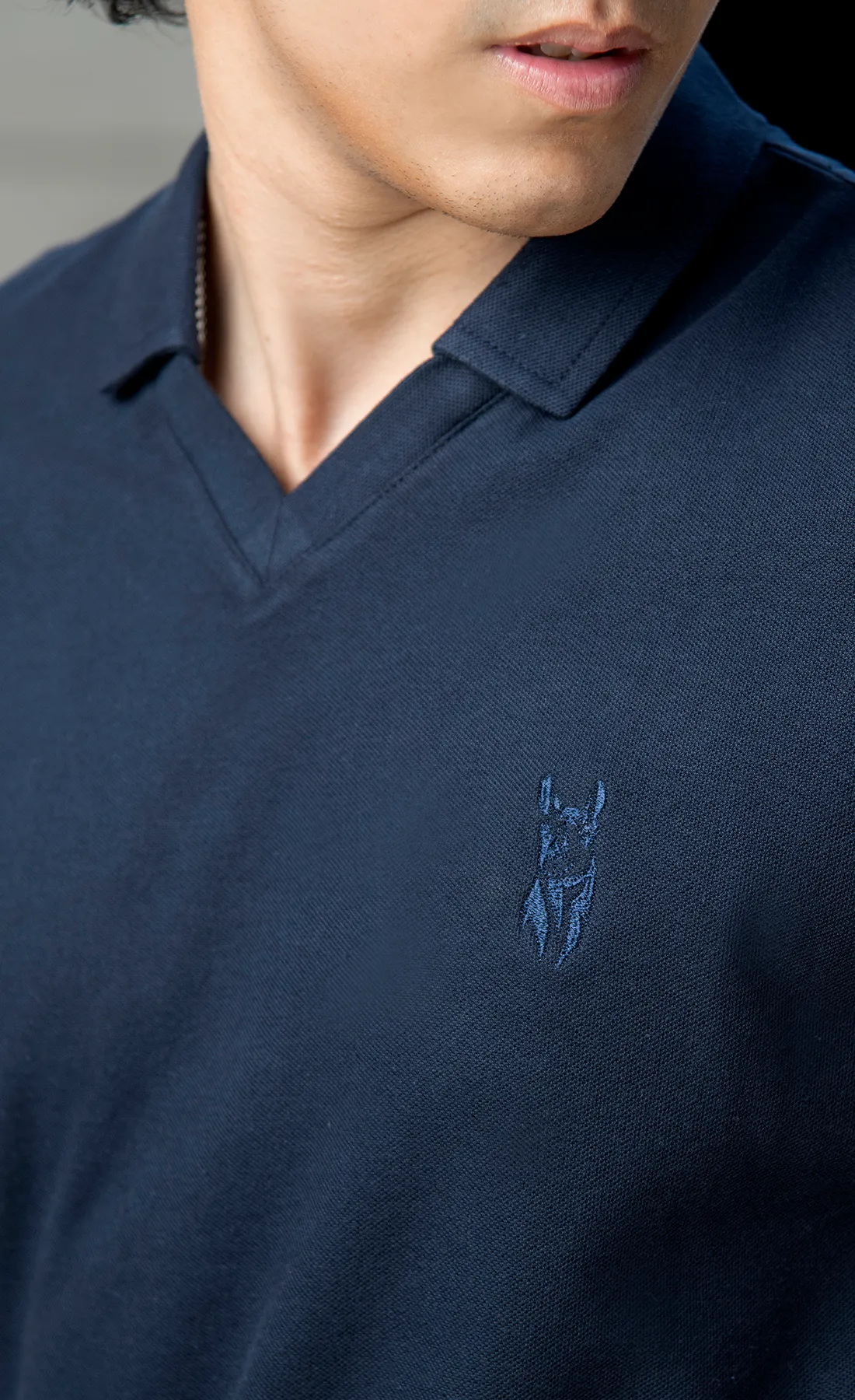 Streetela Navy Polo (V-Neck)