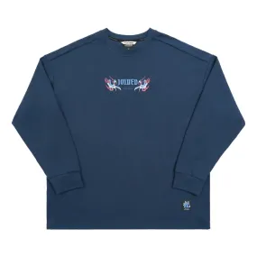 TEAMJOINED JOINED CNY24 COILED DRAGON OVERSIZED LONG SLEEVES-DARK BLUE