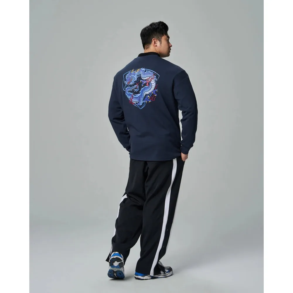 TEAMJOINED JOINED CNY24 COILED DRAGON OVERSIZED LONG SLEEVES-DARK BLUE