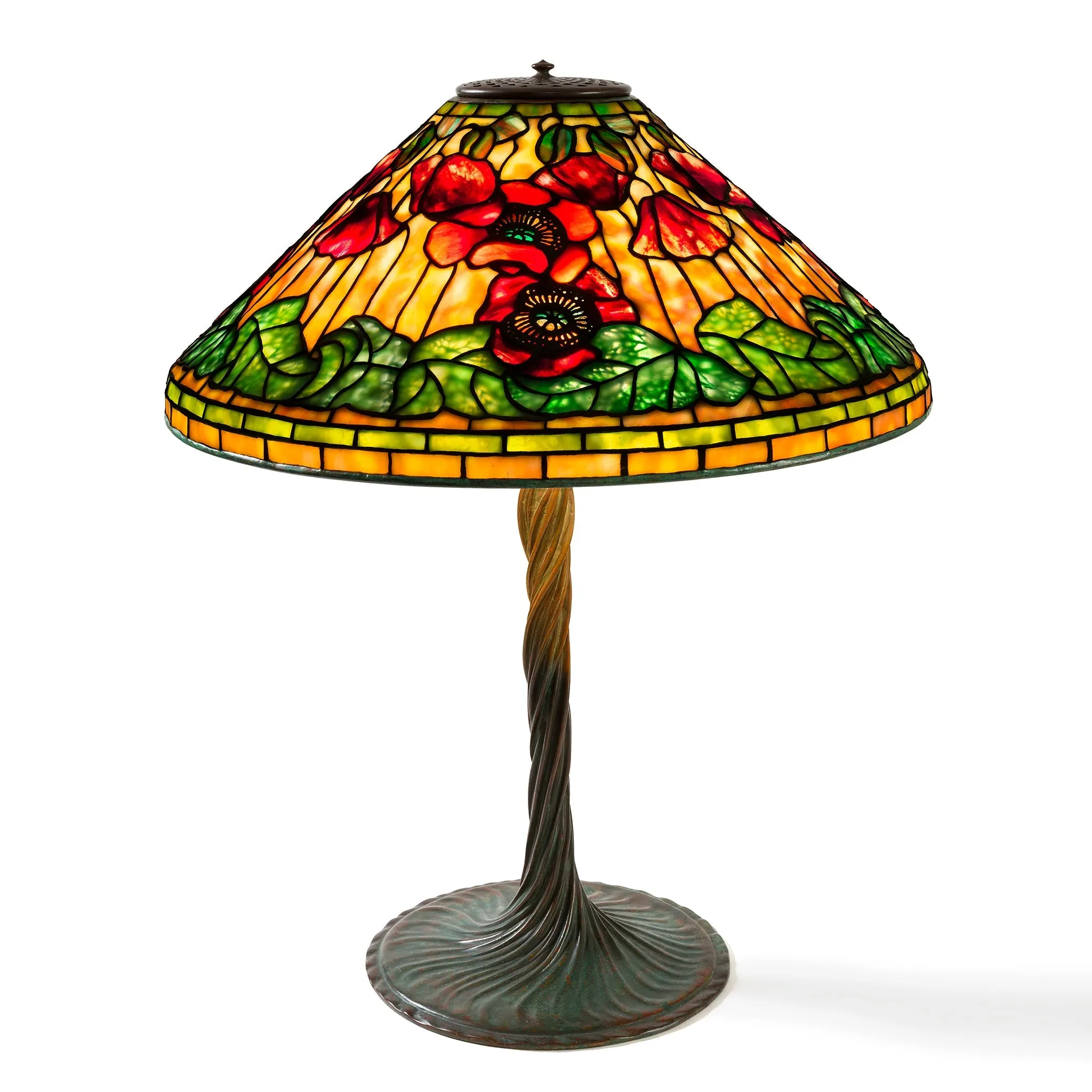 Tiffany Studios New York "Wire Mesh Poppy" Lamp