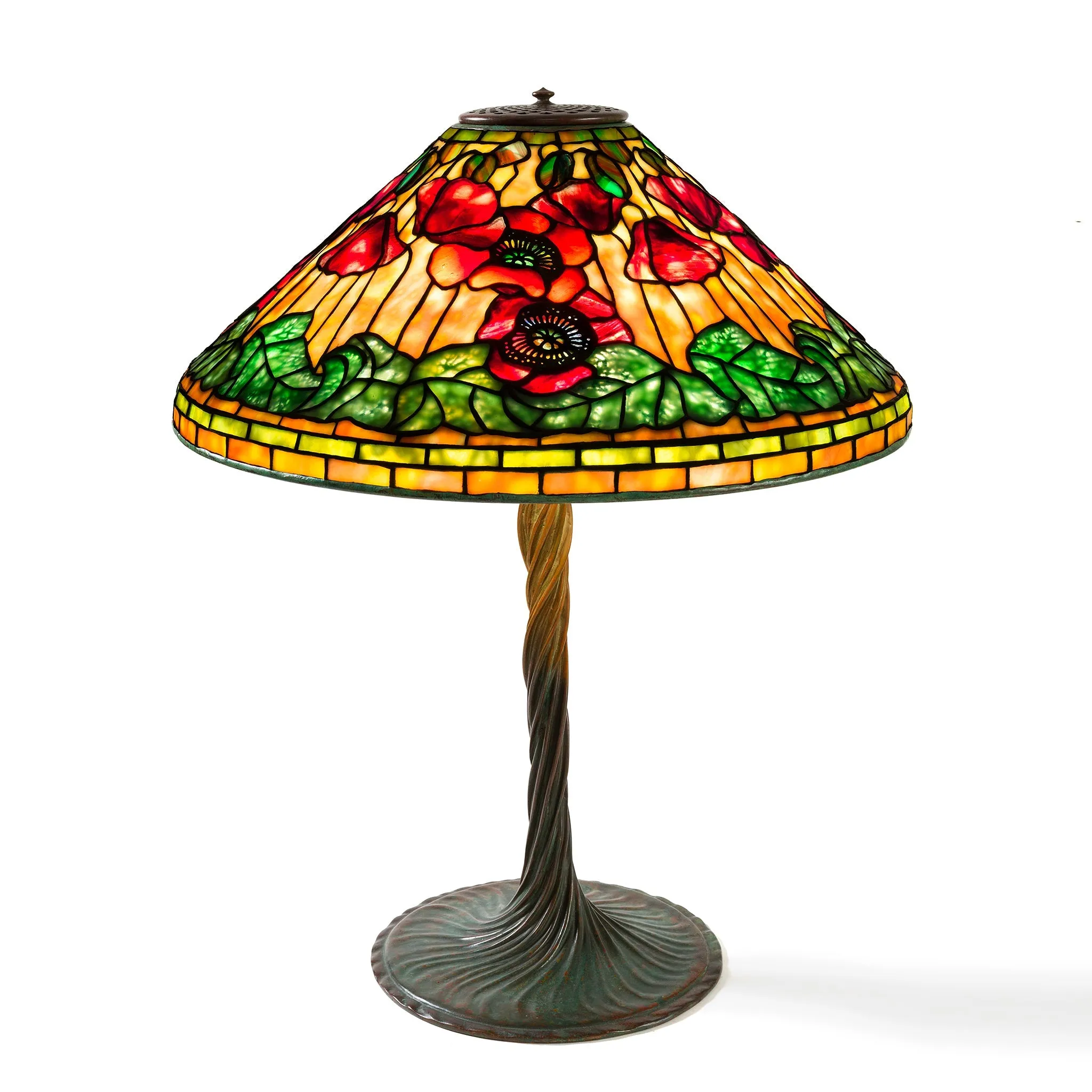 Tiffany Studios New York "Wire Mesh Poppy" Lamp