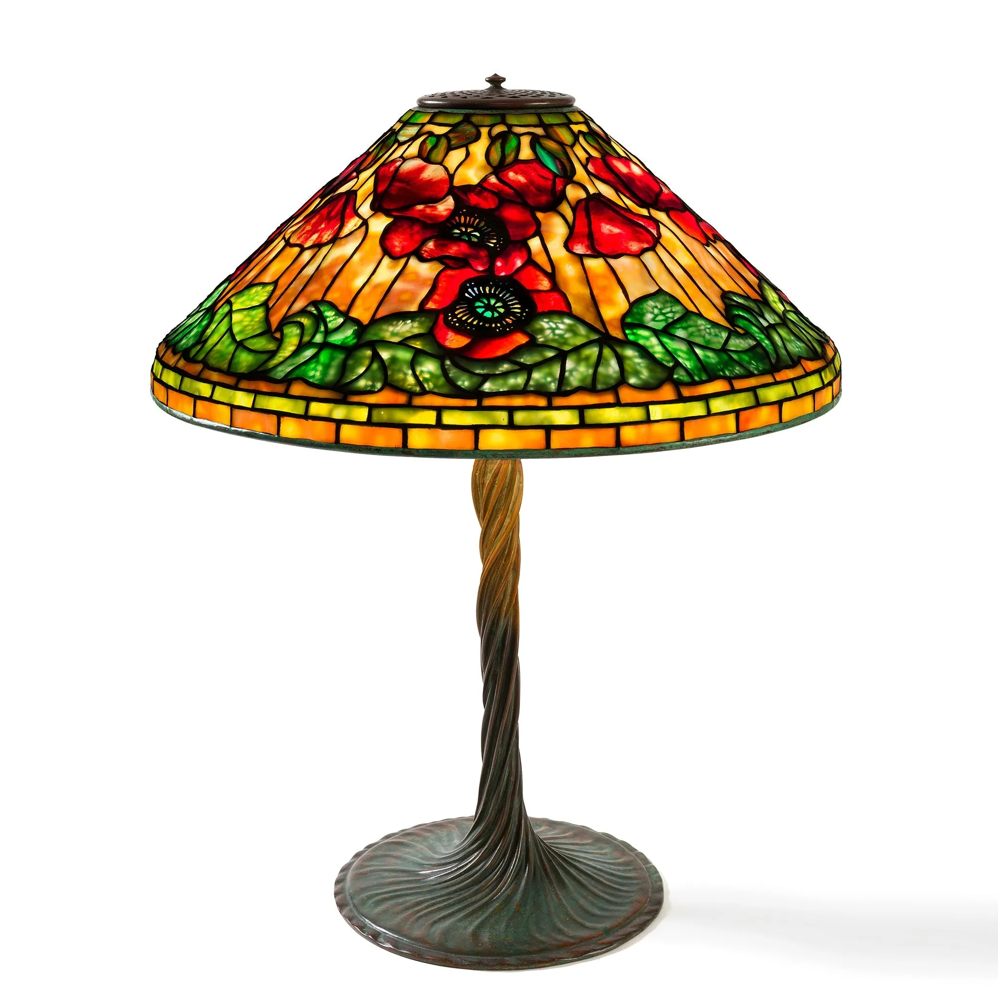 Tiffany Studios New York "Wire Mesh Poppy" Lamp