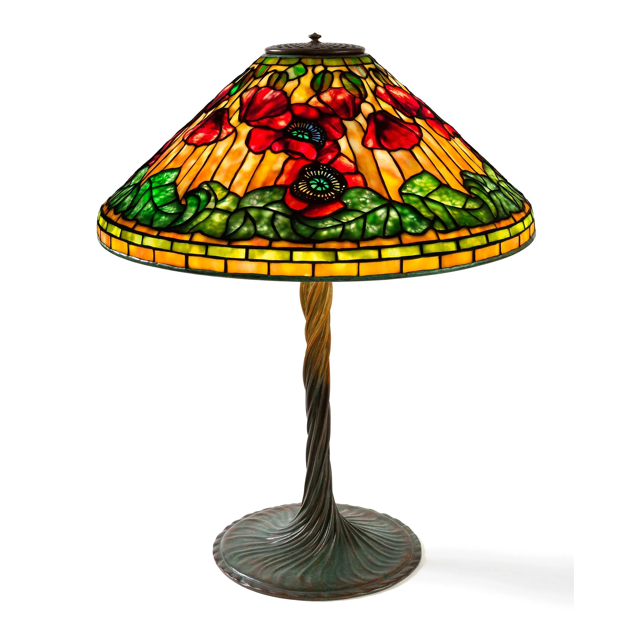 Tiffany Studios New York "Wire Mesh Poppy" Lamp