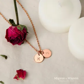 Tiny Coin Initial Charm Necklace