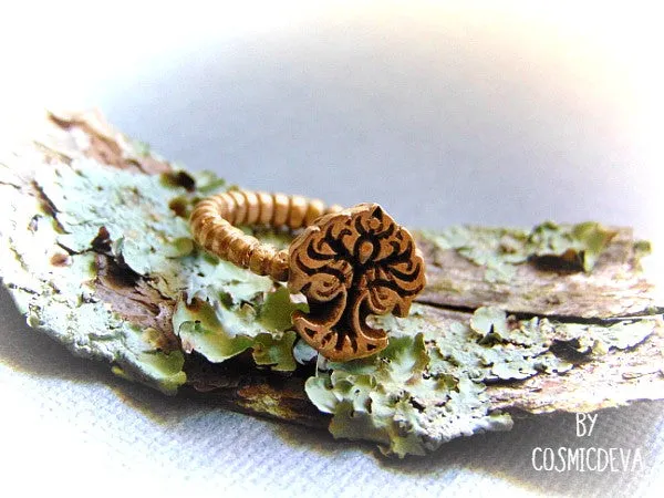 Tree Of Life Dainty Gold Bronze Ring, Tree of life Ring, Tree ring, US 7 Ring