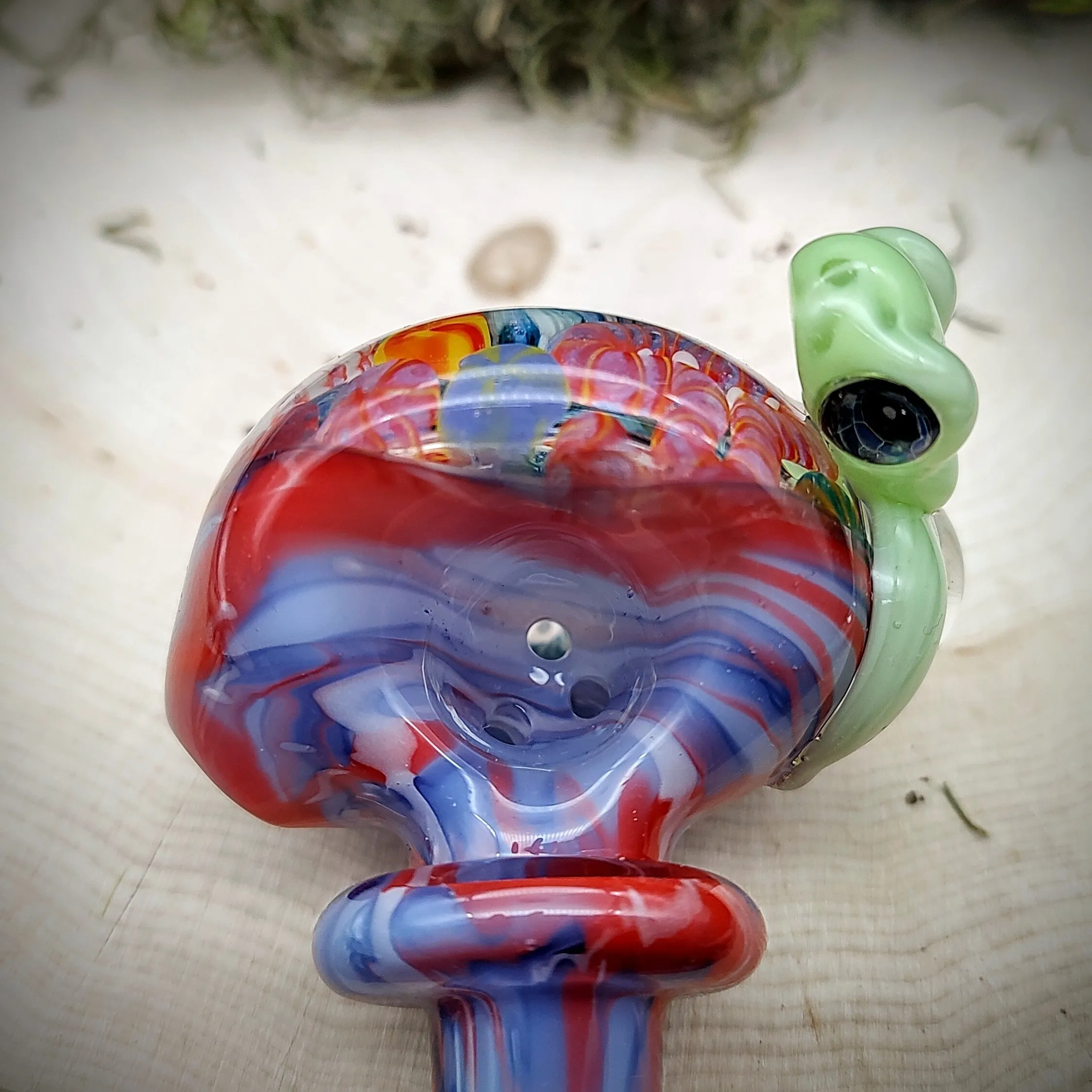 Turtle Seascape Marbled Hand Pipe (Ready to Ship)