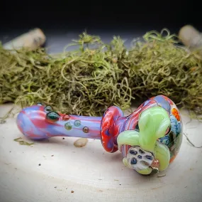 Turtle Seascape Marbled Hand Pipe (Ready to Ship)