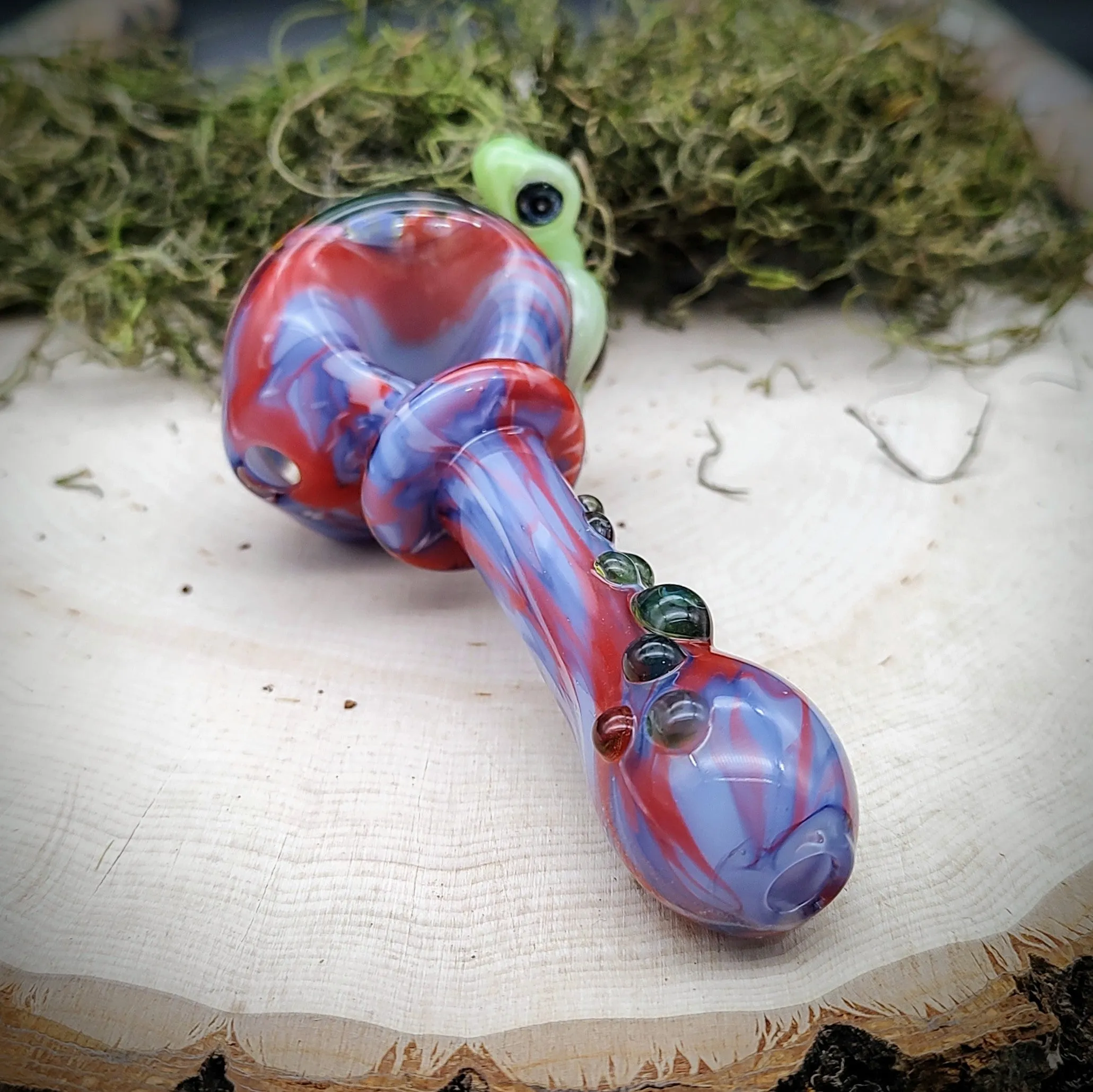 Turtle Seascape Marbled Hand Pipe (Ready to Ship)