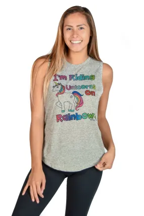 Unicorns on Rainbows Linen Boyfriend Tee