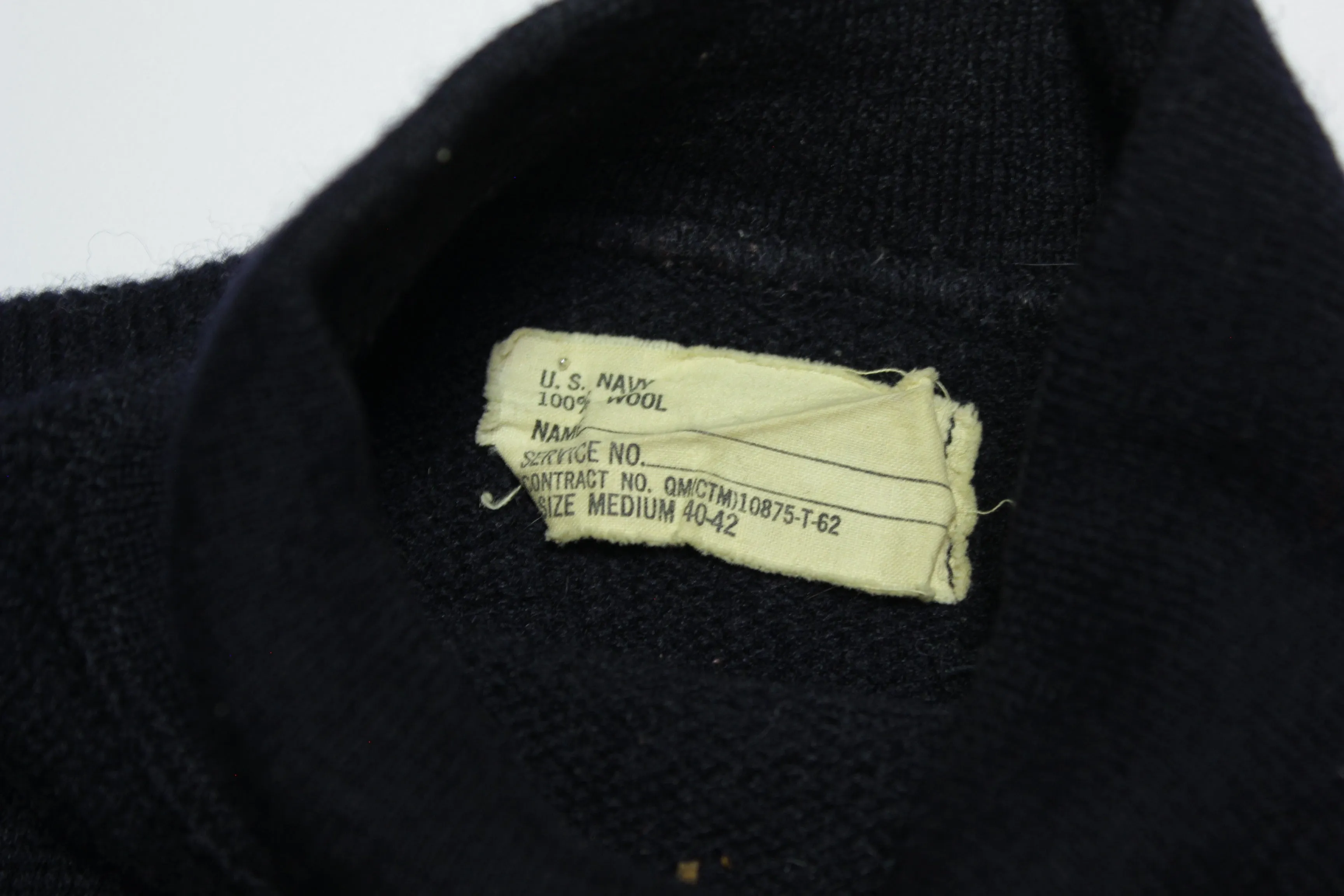 U.S. Navy 1962 Vintage 100% Wool Military Contract 60's Turtleneck Sweater