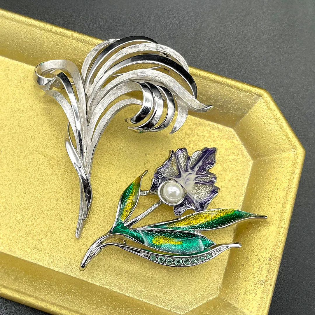 【USA輸入】 ヴィンテージ NAPIER エナメル フラワー ブローチ/Vintage NAPIER Enamel Flower Brooch