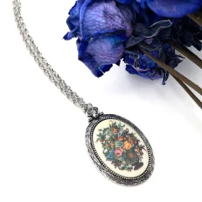 【USA輸入】ヴィンテージ SARAH COV. Tapestry フラワー ネックレス/Vintage SARAH COV. Tapestry Flower Necklace