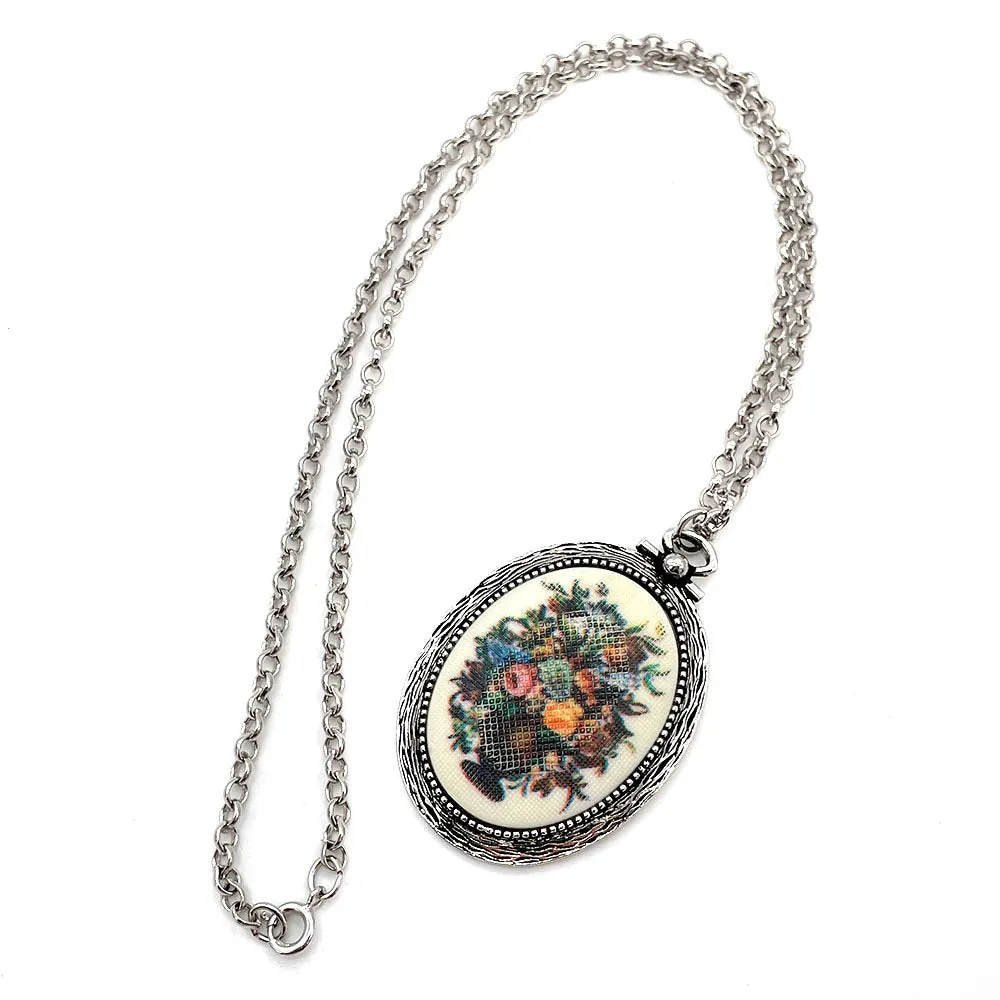 【USA輸入】ヴィンテージ SARAH COV. Tapestry フラワー ネックレス/Vintage SARAH COV. Tapestry Flower Necklace