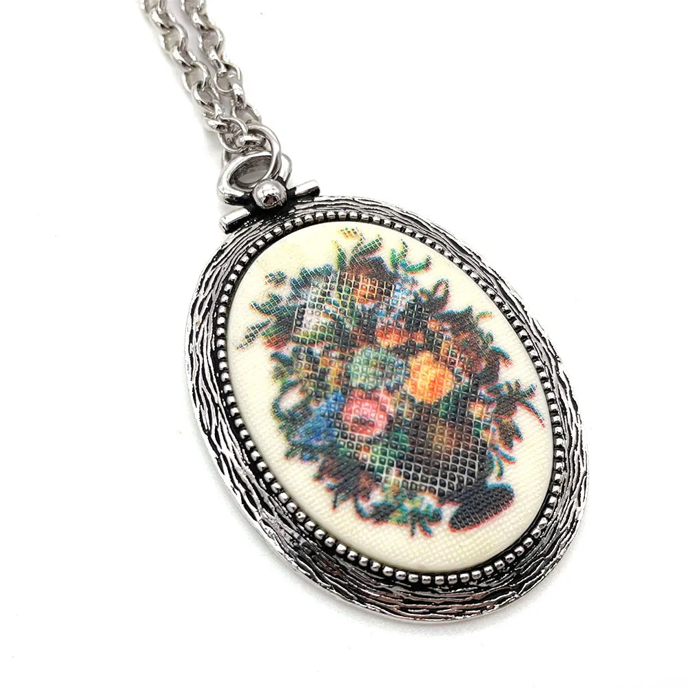 【USA輸入】ヴィンテージ SARAH COV. Tapestry フラワー ネックレス/Vintage SARAH COV. Tapestry Flower Necklace