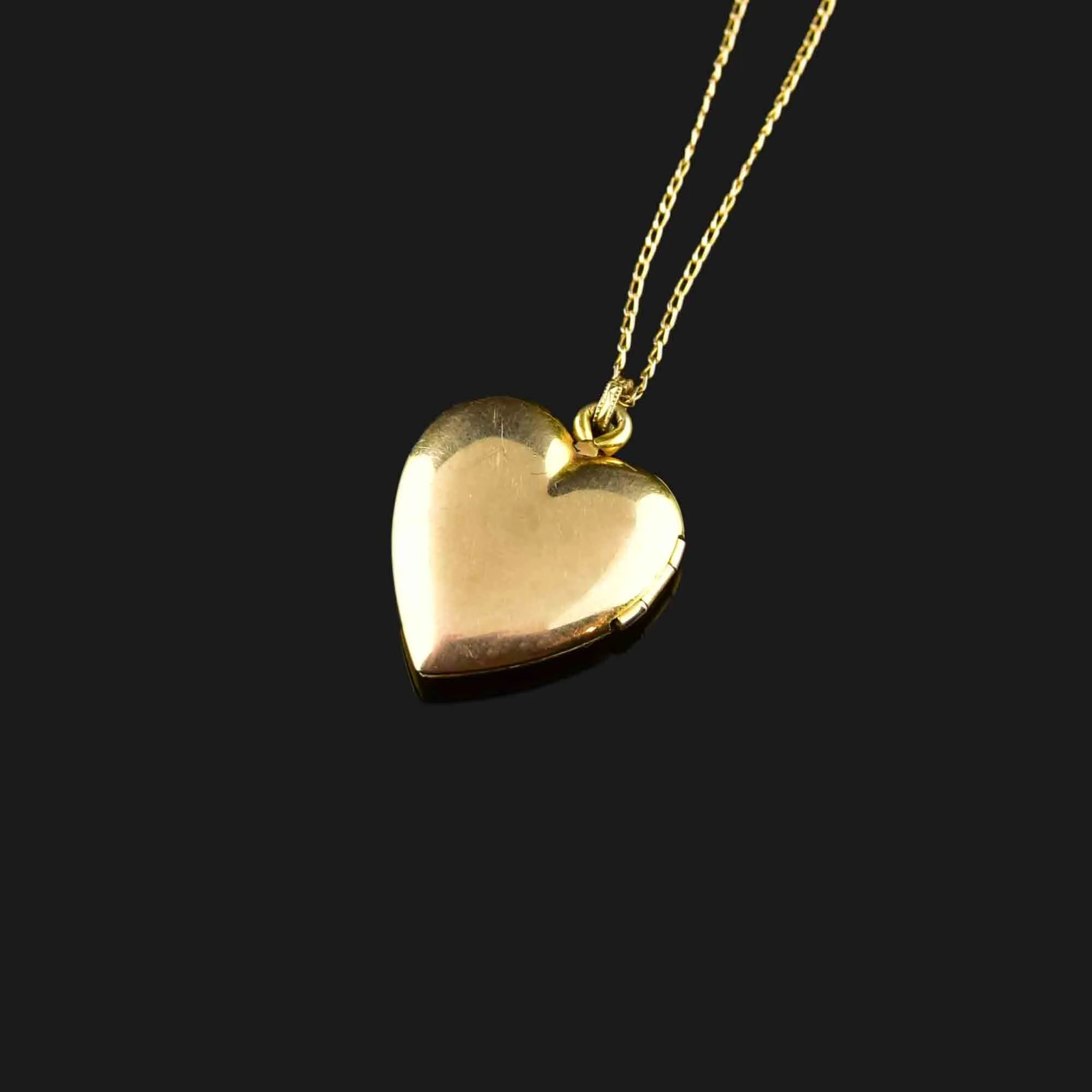 Vintage 10K Yellow and Rose Gold Heart Locket Necklace