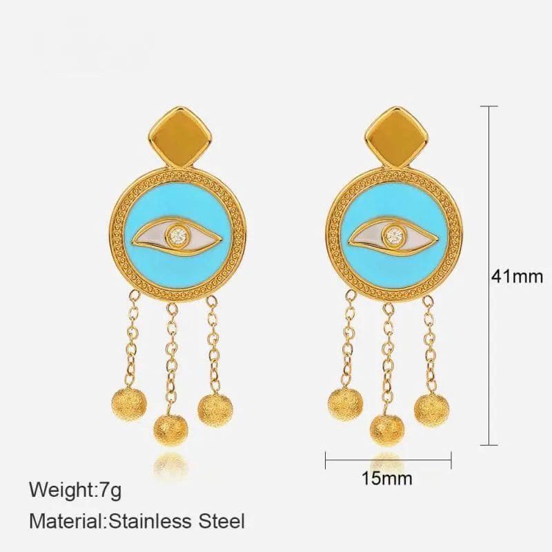 Women's Blue Eye Earrings